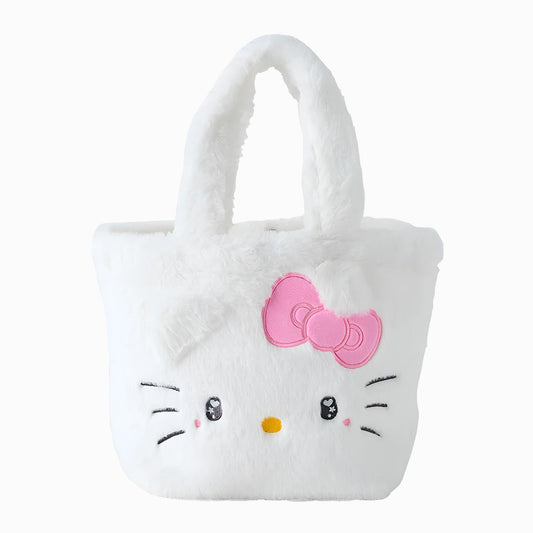 Hello Kitty Face Shaped Fur Handbag