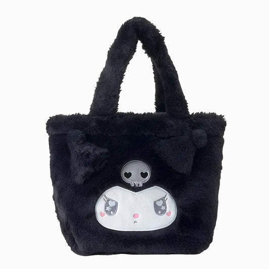 Kuromi Face Shaped Fur Handbag